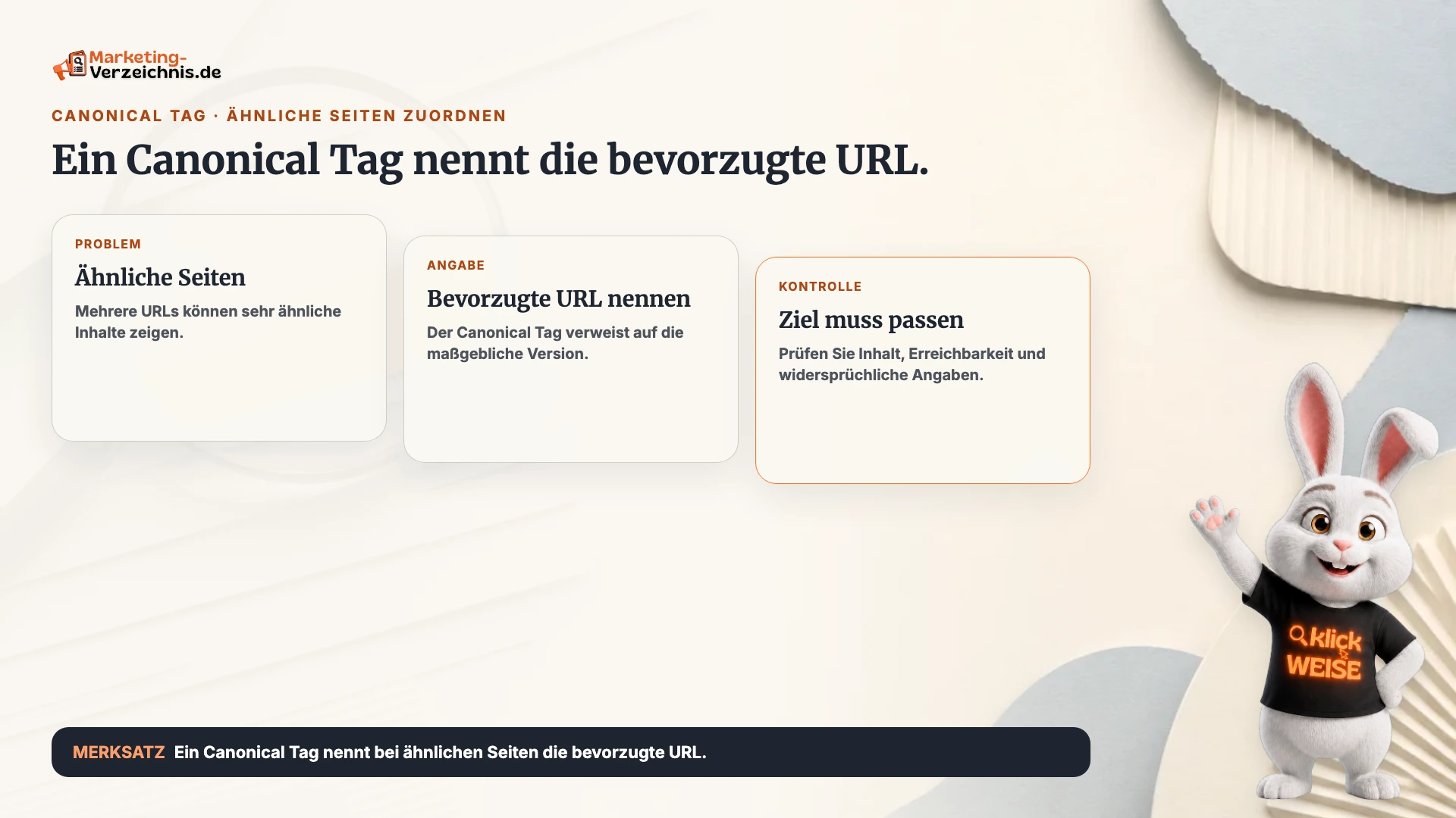 Canonical Tag einfach erklärt: Er verweist bei ähnlichen Seiten auf die bevorzugte URL.