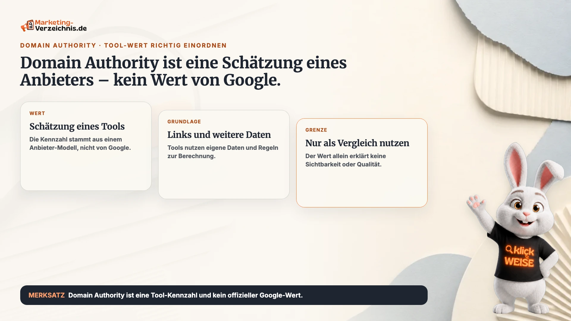 Domain Authority einfach erklärt: Eine von Tools berechnete Kennzahl zur Einordnung einer Domain.