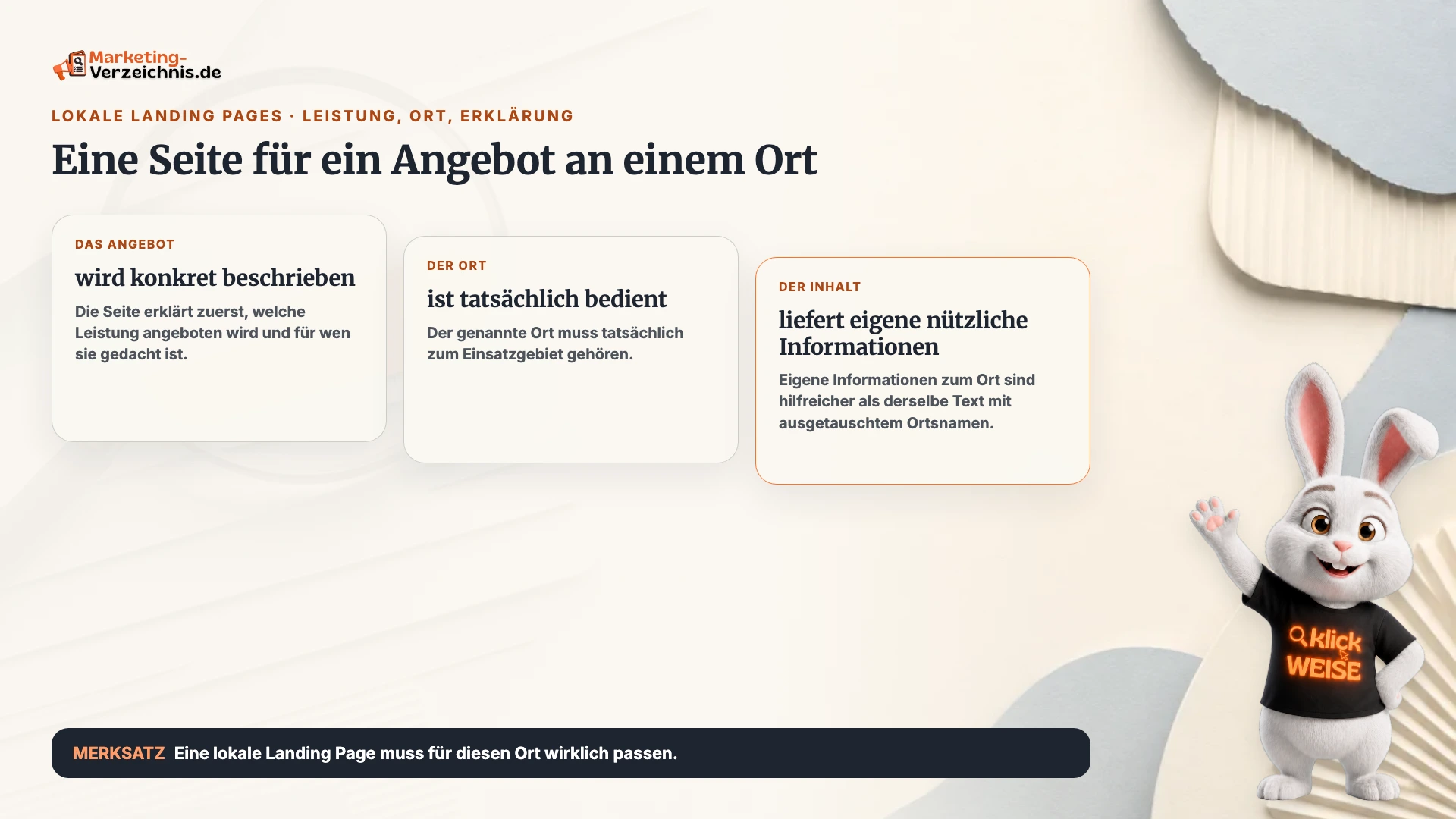 Lokale Landing Pages einfach erklärt: Eine Seite für ein Angebot an einem Ort