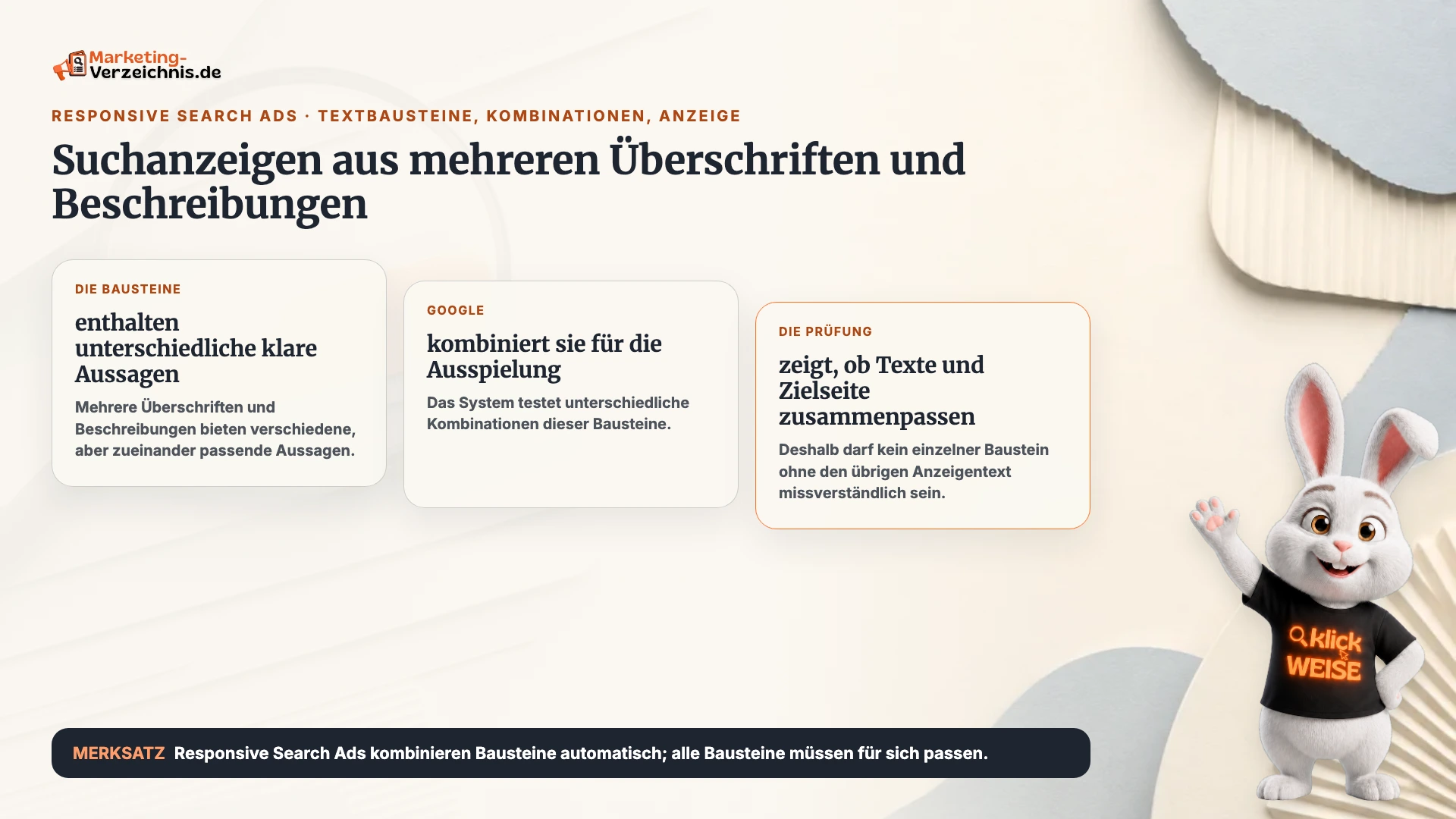 Responsive Search Ads einfach erklärt: Suchanzeigen aus mehreren Überschriften und Beschreibungen