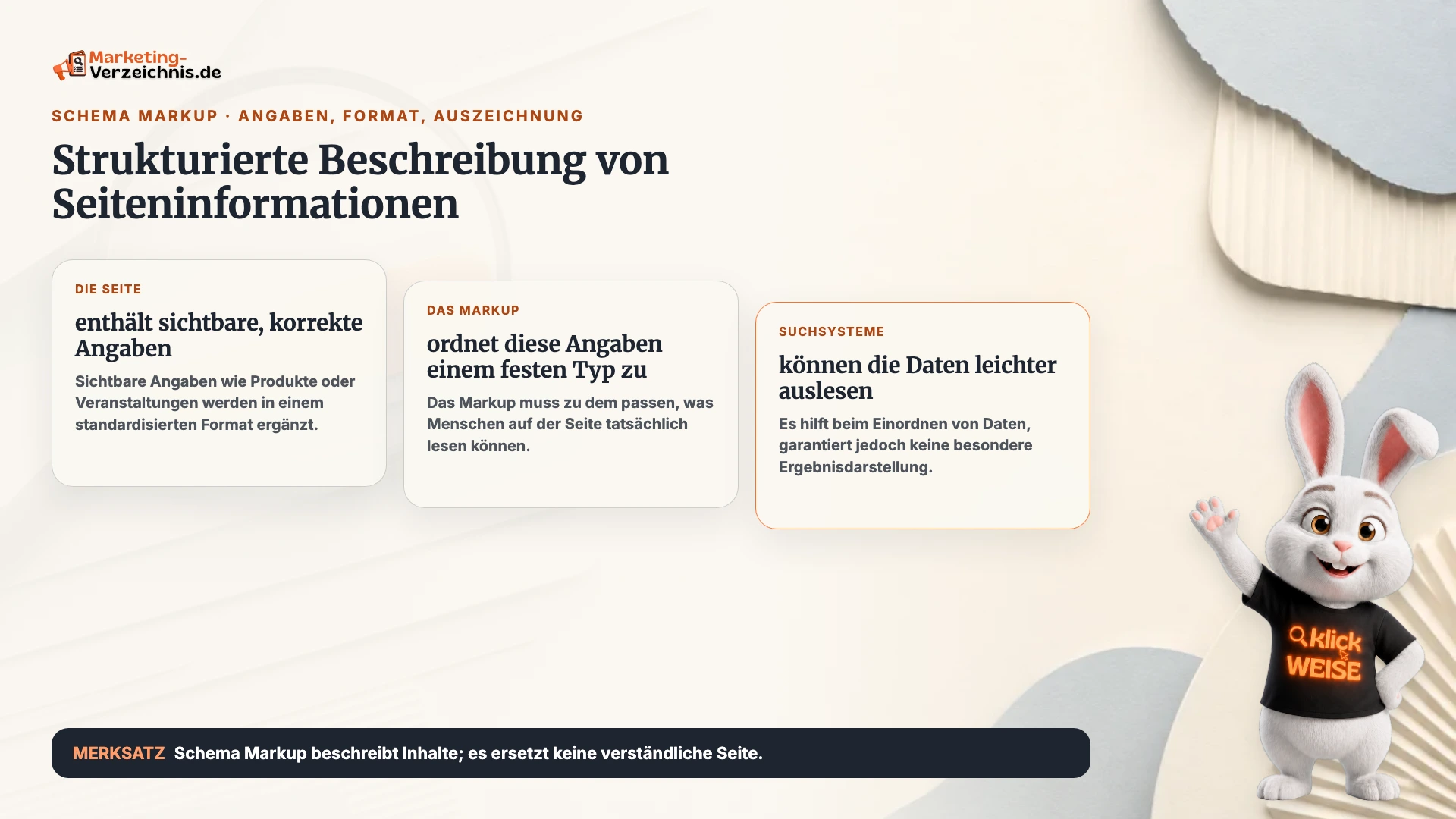 Schema Markup einfach erklärt: Strukturierte Beschreibung von Seiteninformationen