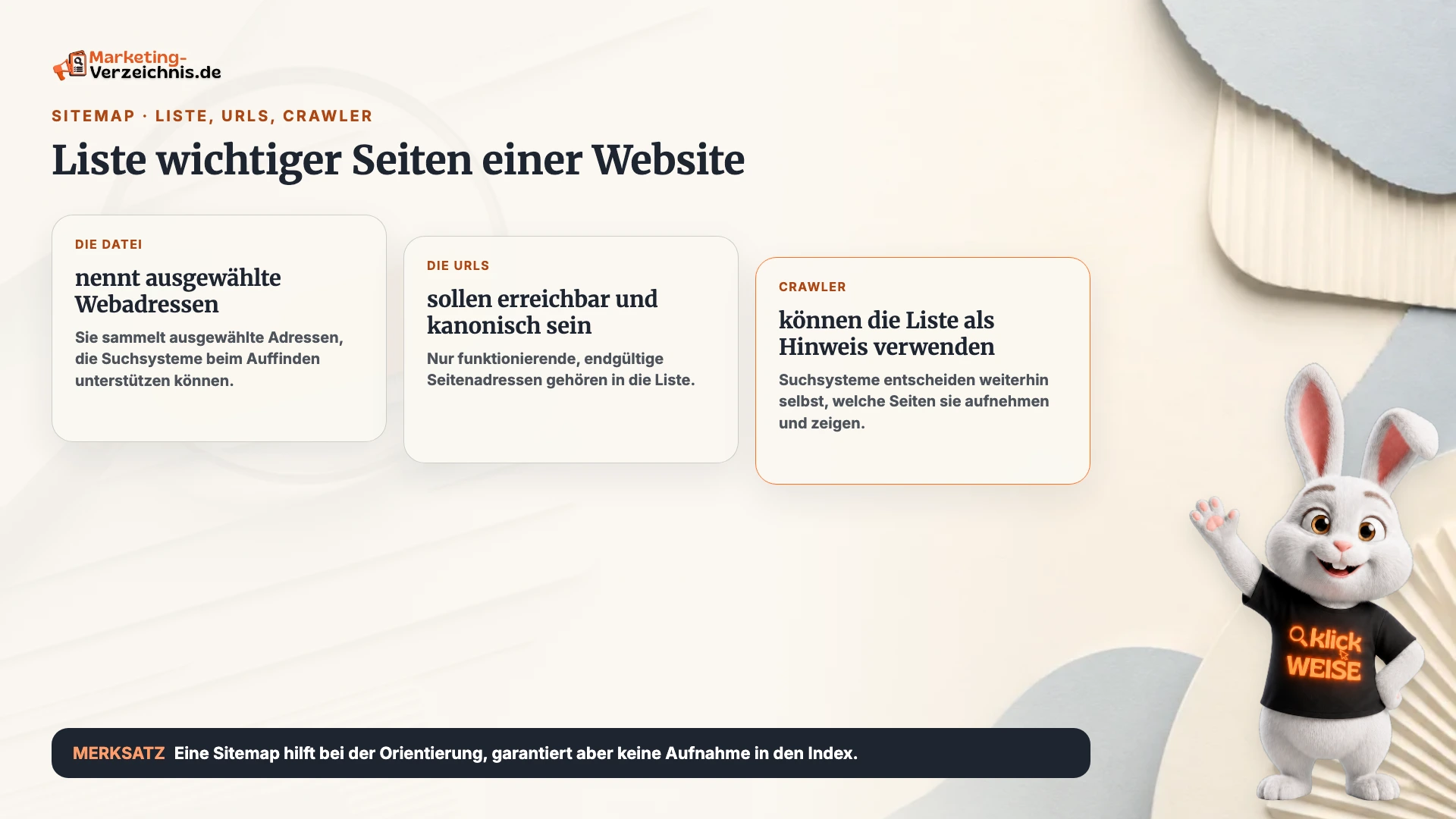 Sitemap einfach erklärt: Liste wichtiger Seiten einer Website
