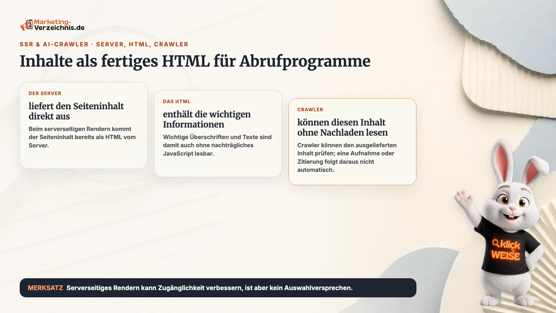 SSR & AI-Crawler einfach erklärt: Inhalte als fertiges HTML für Abrufprogramme
